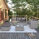 6 Pieces Outdoor Patio Rattan Wicker Garden Furniture Grey Sofa Table Lounge Set