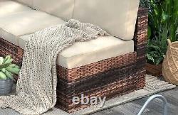 6 seater Rattan Furniture Sofa Table Outdoor Garden Patio Set Corner Wicker
