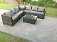 6 Seater Rattan Corner Sofa 2 Coffee Tables Patio Outdoor Garden Furniture Grey