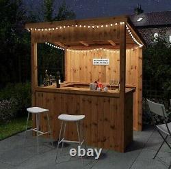 6x4 GARDEN BAR TIKI PUB OUTDOOR HOME PATIO DRINKS PRESSURE TREATED WOOD 6FT 4FT