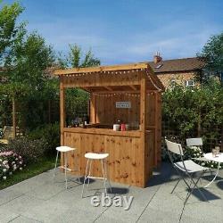 6x4 GARDEN BAR TIKI PUB OUTDOOR HOME PATIO DRINKS PRESSURE TREATED WOOD 6FT 4FT