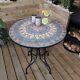 70cm Outdoor Metal Bistro Table Mosaic Design For Garden Patio Balcony