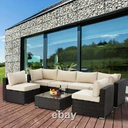 7PC and 6PCS Rattan Garden Furniture Corner Sofa Set Outdoor Patio Sofa