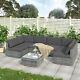 7pcs All-weather Rattan Garden Patio Outdoor Sofa Furniture Sets With Coffee Table