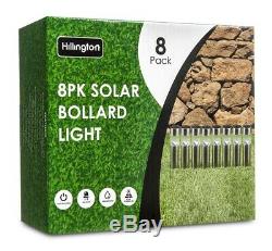 8 X Solar Powered Garden Lights Post Patio Outdoor Led Lighting Stainless Steel