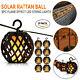 8pc Solar Rattan Ball Flame Effect Led String Hanging Light Garden Lantern Patio