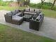 9 Seater Rattan Sofa Set Table Chairs Outdoor Garden Furniture Patio Grey