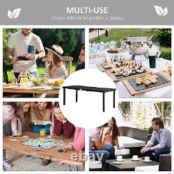 AluminIum Outdoor Garden Dining Table for 8 People for Lawn Patio, Black