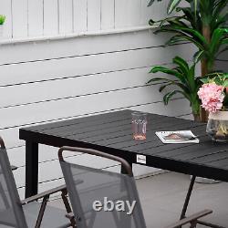 AluminIum Outdoor Garden Dining Table for 8 People for Lawn Patio, Black