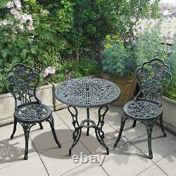 Antique Style Garden Bistro Set Outdoor Patio Chair Seat Dining Tea Table Green