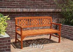 BIRCHTREE Outdoor 3 Seat Chair Garden Bench Wood Spruce Patio Park WGB01 Natural
