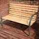Birchtree Wood Slatted Metal Frame Garden Bench 2 Seater Outdoor Patio Park Seat