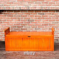 BIRCHTREE Wooden Garden Bench 2 Seater Storage Box with Lid Outdoor Patio Deck