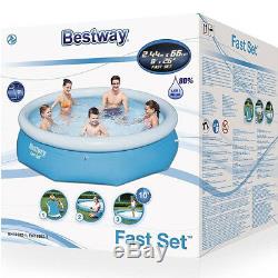 Bestway 8ft Fast Set Family Swimming Pool Outdoor Garden Patio Pool 8ft x 26inch