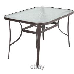 Bistro Glass Table 60-150cm Garden In Outdoor Patio Furniture Clear / Black NEW