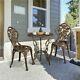 Bistro Set 3pcs Patio Table And Chairs Aluminum Garden Furniture Set Outdoor