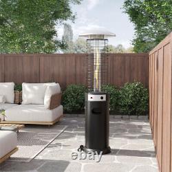 Black 13KW Garden Patio Heater Outdoor Propane Gas Heater Freestanding with Wheels