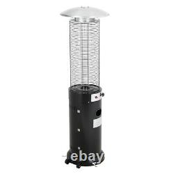 Black 13KW Garden Patio Heater Outdoor Propane Gas Heater Freestanding with Wheels