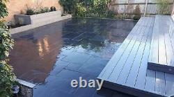 Black Limestone Paving Patio Slabs 22mm Garden Calibrated Mix Size 18.9 m2 Pack