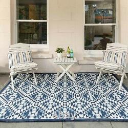 Blue Outdoor Rugs Home & Garden Patio Summer Mats Washable Weatherproof Durable