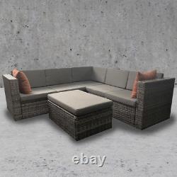 Corner Garden Rattan Furniture Sofa Set In/Outdoor With Cushions Wicker Patio
