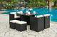 Cube Rattan Garden Furniture Outdoor 9 Piece Set Conservatory Patio Dining Cover