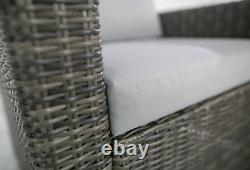 Deluxe Rattan 5 Seater Lounge Set, Grey Garden Furniture Patio Outdoor Sofa