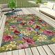 Designer Outdoor Rug Grey Floral Carpet Extra Large Small Decking Patio Garden