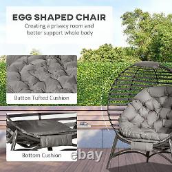 Egg Chair with Soft Cushion Garden Patio Basket Chair for Indoor Outdoor