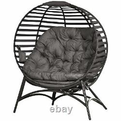 Egg Chair with Soft Cushion Garden Patio Basket Chair for Indoor Outdoor
