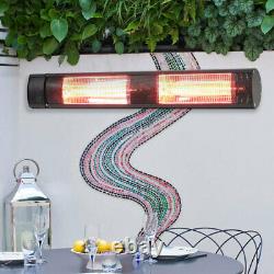 Electric Infrared Outdoor Patio Heater Halogen Wall Mounted Garden Warmer Remote