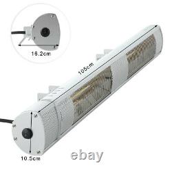 Electric Infrared Patio Heater Wall Mounted In/Outdoor Garden Patio with Remote