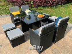 Eton Cube Rattan Garden Furniture Set Chairs Sofa Table Outdoor Patio 8 Seater