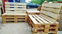 Euro Pallet Garden Patio Furniture Outdoor Seating Set Reclaimed Industrial Wood