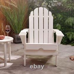 Ex Display White Folding Adirondack Chair Garden Outdoor Patio Furniture