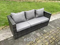Fimous Rattan Garden Furniture Sofa Sets Outdoor Patio Gas Fire Pit Dining Table
