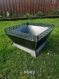 Fire Pit BBQ Outdoor Garden patio mild steel iron camping rustic celtic knot XL