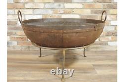 Fire Pit Cast Iron Outdoor Patio Large Garden Bowl 80cm Heater Burner Grill BBQ