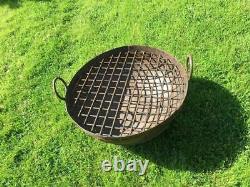 Fire Pit Cast Iron Outdoor Patio Large Garden Bowl 80cm Heater Burner Grill BBQ