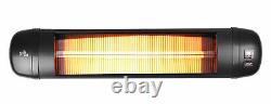 Firefly 2kW Electric Patio Heater Infrared Wall Outdoor Garden w Remote Control