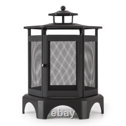 Fireplace Garden BBQ Patio Heater Outdoor Wood Charcoal Burner Steel Spark Grate