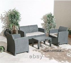 Florence Garden Furniture 4 Piece Outdoor Rattan Patio Sofa Set Chairs And Table