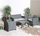 Florence Outdoor Garden Patio Lounge Set With Sofa, Armchairs, Cushions 4-piece