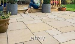 Fossil Mint Sandstone Slabs Indian Paving 22MM Calibrated 15.25m2 Patio Mix Pack