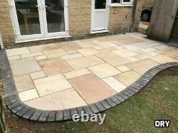 Fossil Mint Sandstone Slabs Indian Paving 22MM Calibrated 15.25m2 Patio Mix Pack