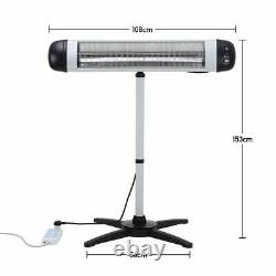 Free Standing Electric Infrared Patio Heaters Warmer Home Garden Outdoor 1/2/3KW