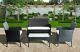 Garden Furniture Set 4 Piece Rattan With Sofa Table And Chairs Outdoor Patio Set