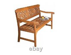 Garden Bench 3 Seater Wooden Benches Patio Outdoor Furniture Solid Wood Brown