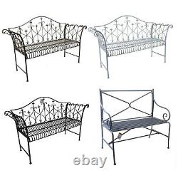 Garden Bench Outdoor Patio Metal Bench Vintage Rustic Style Luxury Furniture New