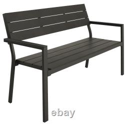 Garden Bench Park Chair 2 Seater Outdoor Patio Furniture Balcony Aluminium New